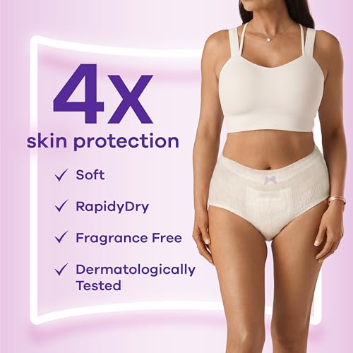Always Discreet Underwear for Sensitive Skin, Four Times Skin Protection, Fragrance-Free, Dermatologically Tested, Maxim