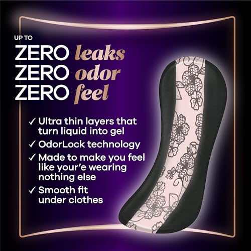 Always Discreet Boutique Women's Incontinence & Postpartum Liners, Size 2, Very Light Absorbency, Long Length, 32 Count