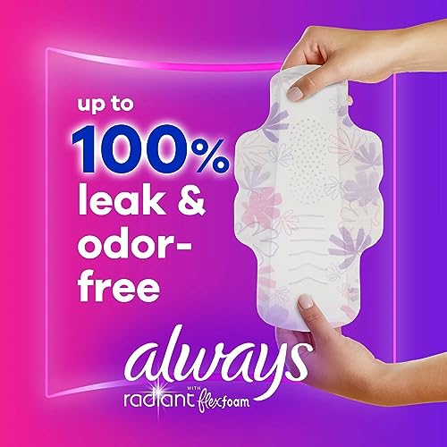Always Radiant Infinity Pads Regular Flow for Women with Flexi-Wings Light Clean Scent - 15 Ct, Pack of 5
Always Radian