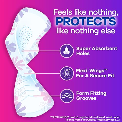 Always Radiant Feminine Pads for Women with Flexfoam Pads and Wings, Regular Absorbency, Lightly Scented, Zero Feel Prot