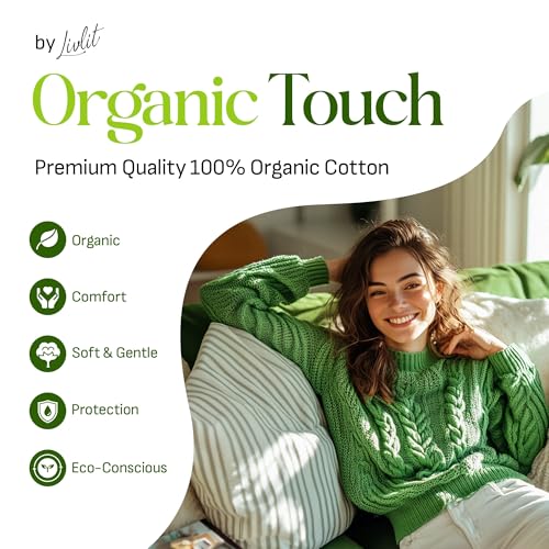 Ultra Thin Organic Cotton Sanitary Pads for Women (14 Count) with Powerful Leak Protection
| Chlorine Free and Absorben