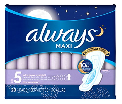 ALWAYS Maxi Pads X-Tra Heavy Overnight 2 Pack Nighttime Protection